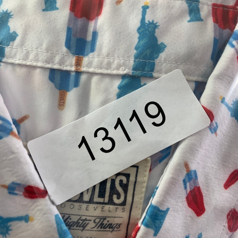 RSVLTS Shirt Men Medium Statue Of Liberty 4th Of July America USA Short Sleeve